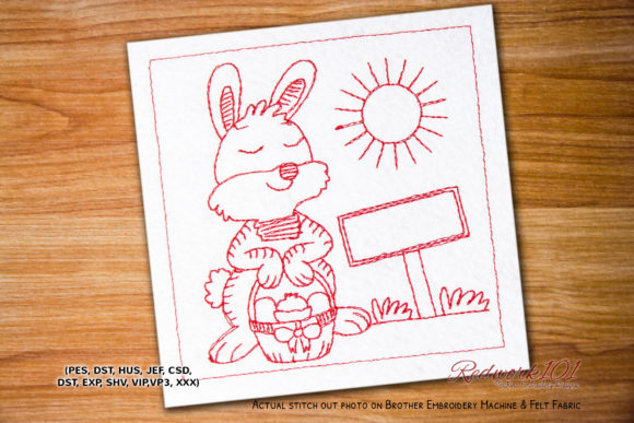 Easter Rabbit with Egg Redwork Review