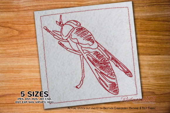 Horse-fly Redwork Embroidery Review
