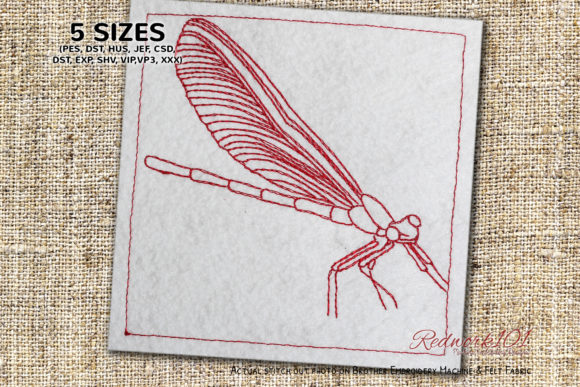 Odonata Redwork Embroidery Design Review