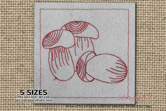Porcini Mushroom Redwork Review for Personalized Gifts